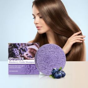 Blueberry Infused Natural Shampoo Bar, Deep Cleansing Oil Control Solid Hair Wash Soap, Refreshing Scalp Care Shampoo Bar for Greasy Hair