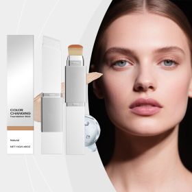 2-in-1 Color Changing Foundation Stick with Built-in Makeup Brush (style: Two-in-one Color-Changing Foundation Stick, Natural Matte)
