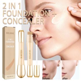 2 In 1 Double Head Concealer Stick with Liquid Concealer Wand, Buildable Medium Coverage Cream Concealer (style: Dual-Ended Concealer)