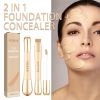 2 In 1 Double Head Concealer Stick with Liquid Concealer Wand, Buildable Medium Coverage Cream Concealer